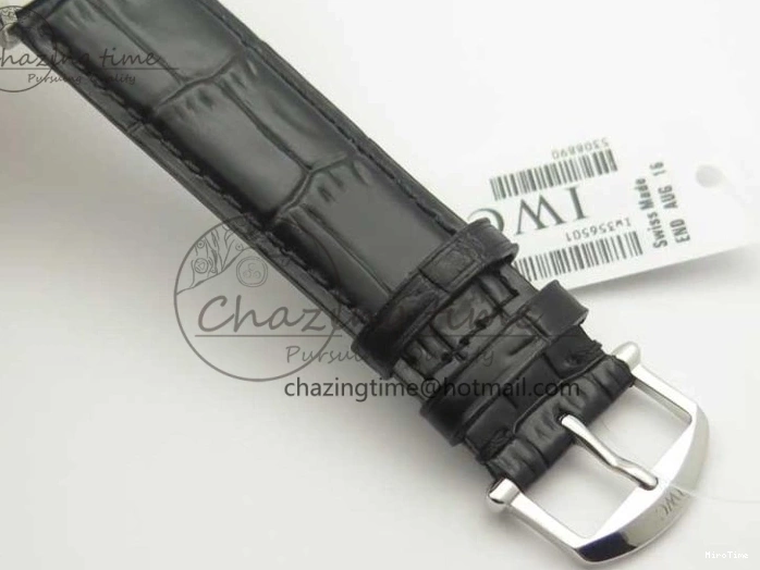 MIROTIME 0812 Portofino Automatic SS MKF 1:1 Best Edition White Dial On Black Leather Strap MIYOTA 9015 V Original 7204